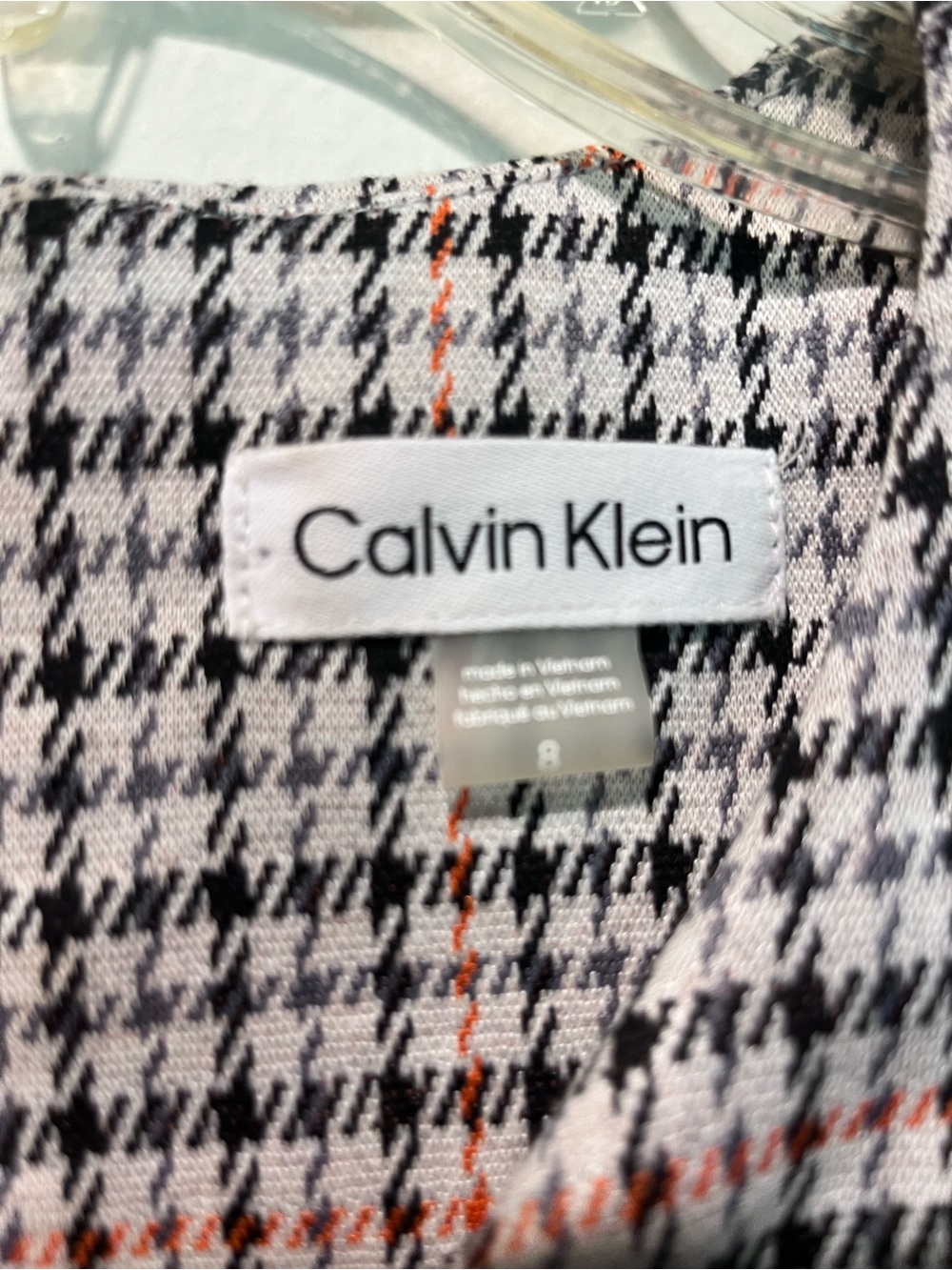 Calvin Klein Plaid Mini Shift Dress in Beige and Black - Picture 4 of 6